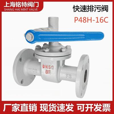 铸钢快速排污阀Z44H/P48H-16C耐高温蒸汽锅炉法兰式排污闸阀DN50