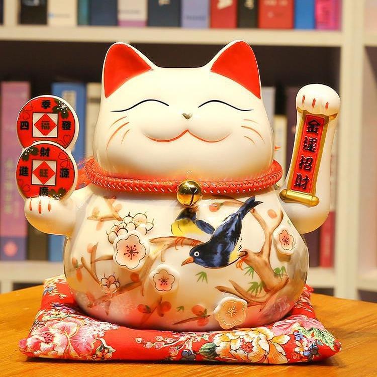 摇手招财猫件开业入户自动招手摆客礼店铺家品居厅储蓄88841罐电