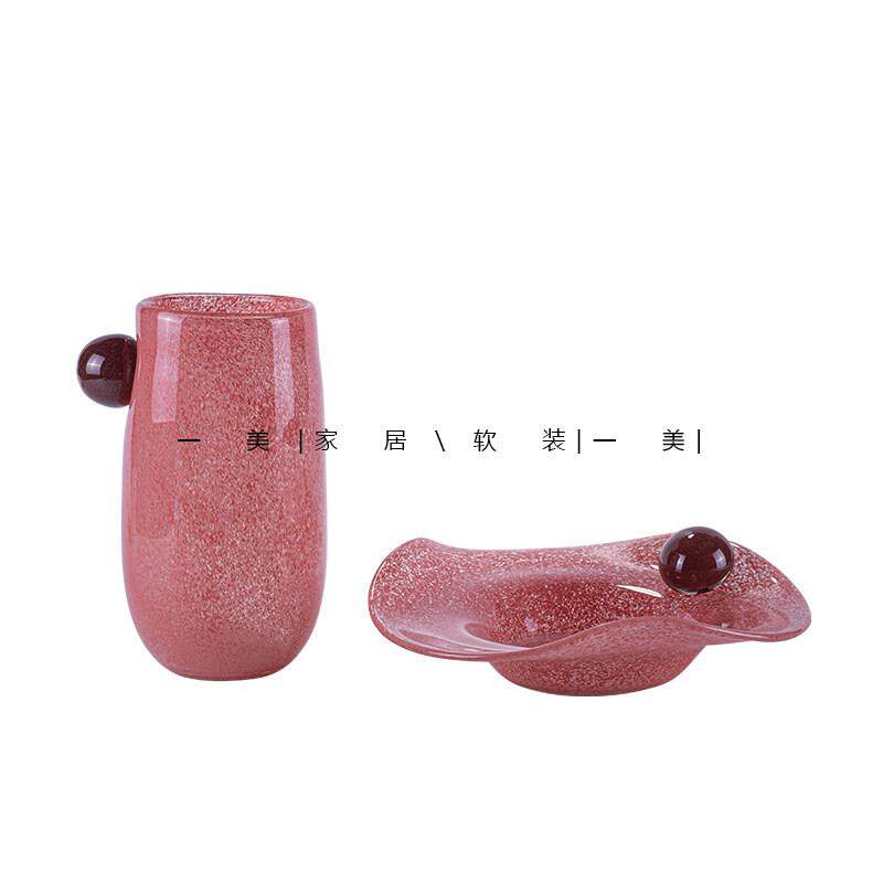 轻奢水晶琉璃高档花器桌面摆件样品屋展示中心客厅茶几软装家俱饰