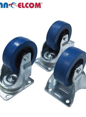 PennElcom轮子W9008-V6万向箱轮4寸重型脚轮金属轮子橡胶辊轮重