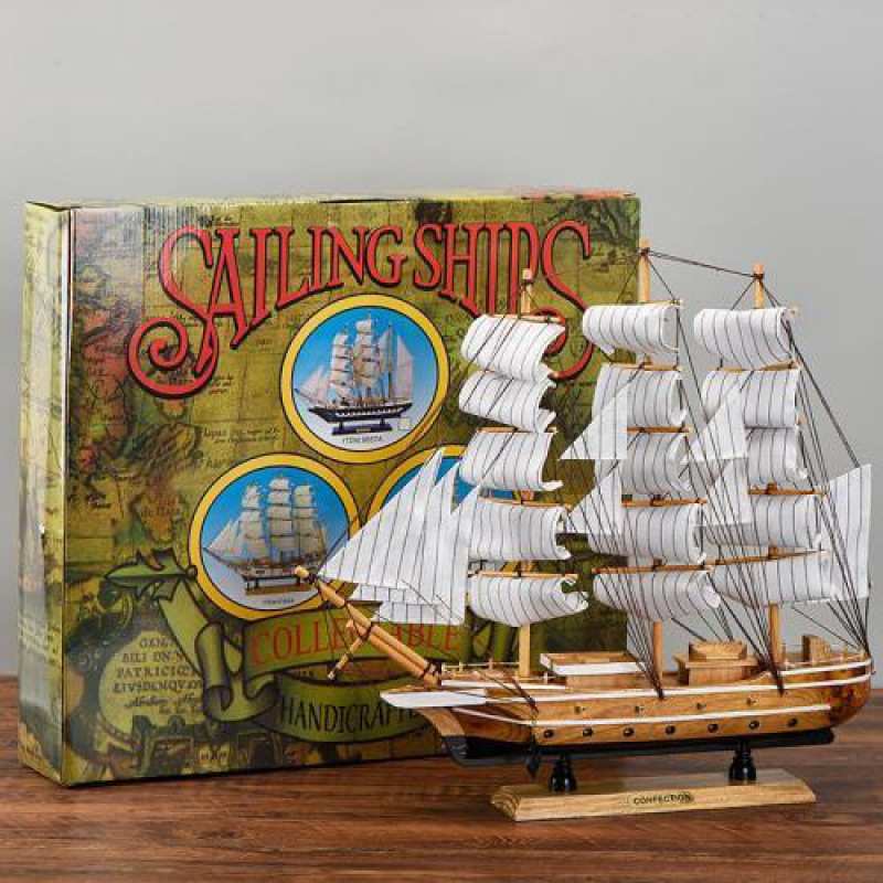 一帆风顺帆船模型摆件成品木制工艺品客厅家居装饰品轻奢大号