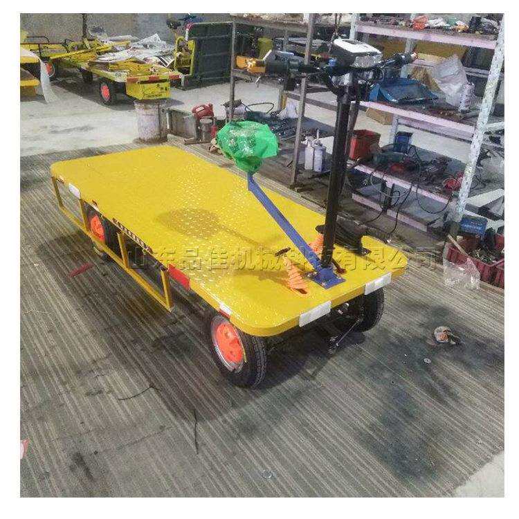 路桥工程电动平板运输车座驾式四轮搬运车家用短途平板拉货车