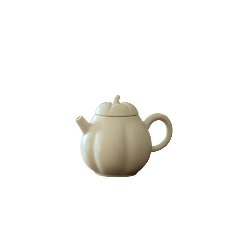 惜白南瓜壶现代简约家用陶瓷小茶壶功夫茶具泡茶壶厂家
