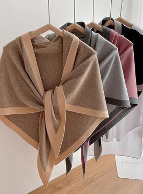 Solid Color Double Sided Shawl, Casual Versatile Scarf For