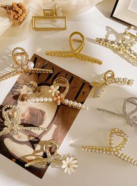 发夹Hot Sale Solid Color Claw Clip Large Barrette Crab Hair