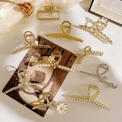 发夹Hot Sale Solid Color Claw Clip Large Barrette Crab Hair