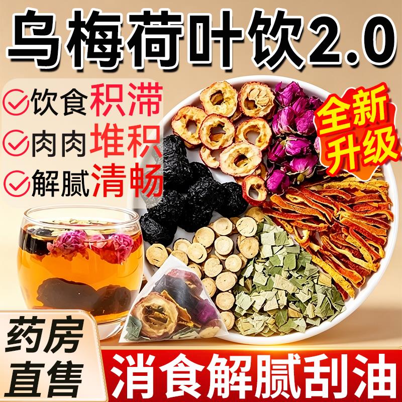 乌梅荷叶饮茶官方旗舰店浙江省祛湿养生中医院山楂酸梅升代级用茶