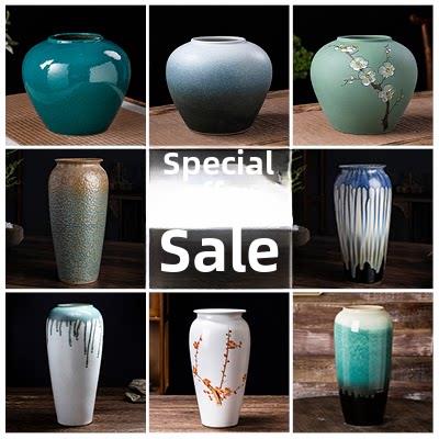 花瓶摆件客厅插花花艺陶瓷2024新款装饰品富贵竹陶罐水养瓷器中式