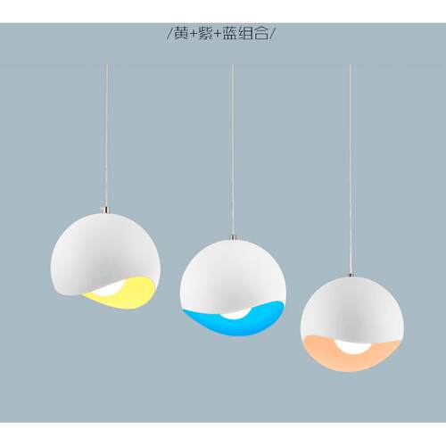 吊灯餐厅灯三头现代简约单头led吧台灯具客厅直圆盘吊灯饰