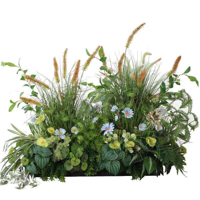 小清新仿真植物绿植组合狗尾巴草墙角装饰品隔断客厅服装店面装潢