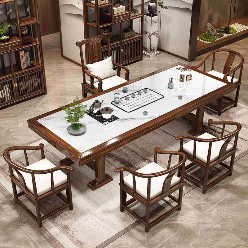 实木岩板大板桌椅组合中式家用办公室泡茶茶台整套一体功夫茶几,住宅家具,家用茶台/茶桌,淘宝优惠券,粉丝福利购,淘宝优惠卷