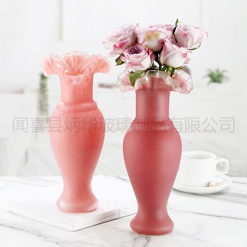 简约创意中古风芬顿美人鱼琉璃花瓶法式复古艺术玻璃花器摆件装饰