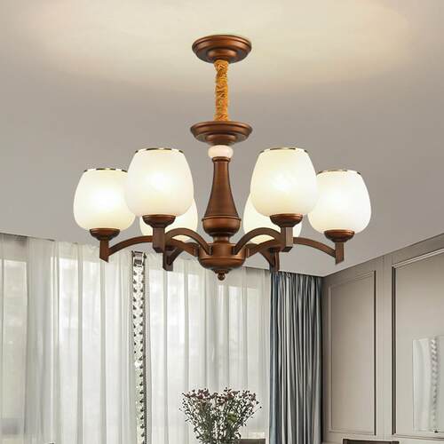 美式客厅吊灯全铜灯奢华欧式餐厅卧室灯现代简约大气复古中山灯具