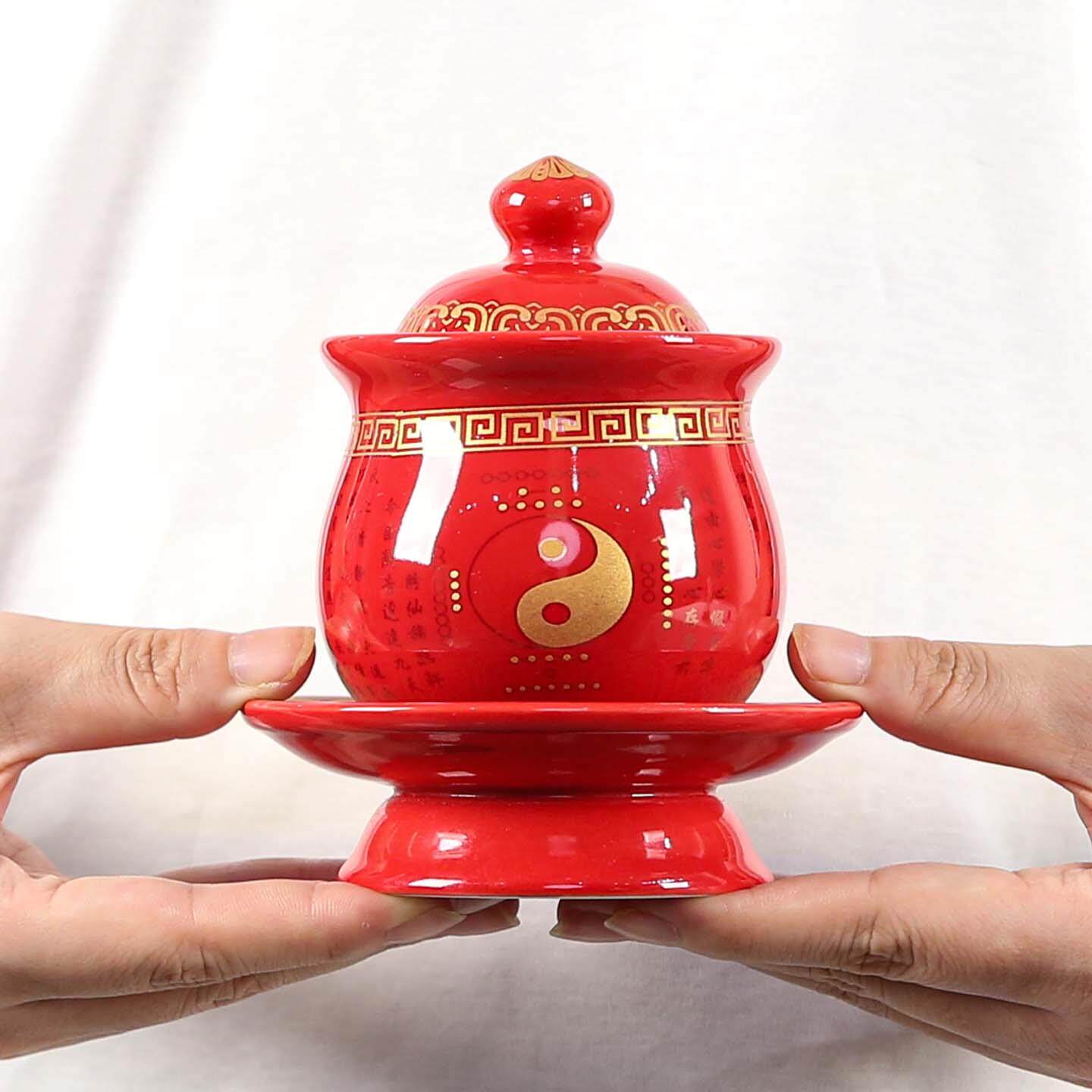 道家水杯道堂道祖供水杯太极图案供水杯三清净水杯圣水杯包邮