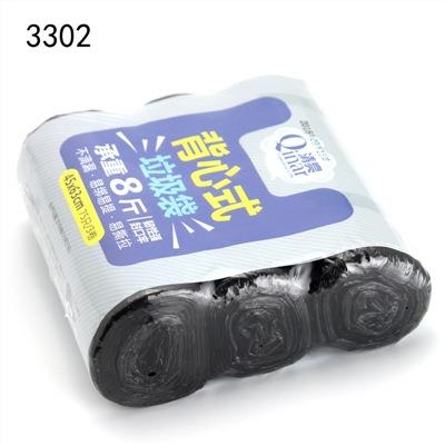 3302三连卷垃圾袋家用加厚背心式环保袋厚实不易破损承重8斤