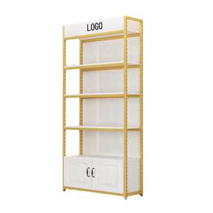 货架置物架落地多层陈列带背板便利店零食架可调节商用超市展示柜