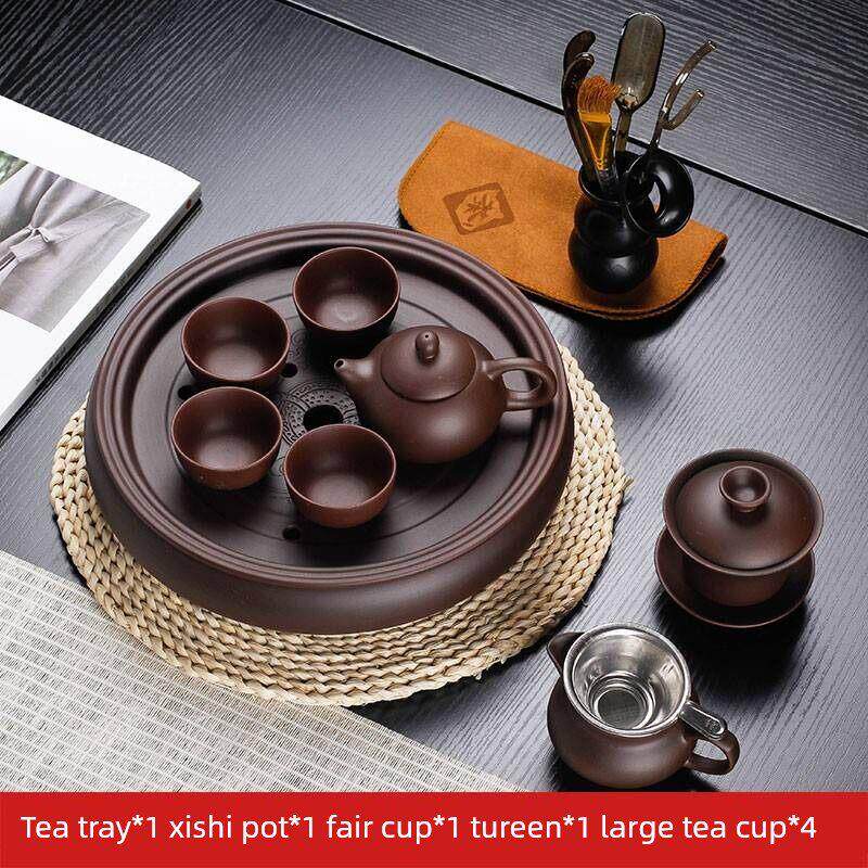 紫砂潮汕功夫茶具成套家用小套现代简约陶瓷茶盘茶壶茶杯茶具