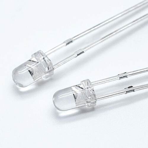 5mm有边圆头冰蓝 f5冰蓝色 冰蓝光灯珠 长脚 LED直插发光二极管