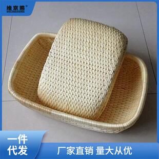柳编笸筐藤编收纳簸箩簸萁馒头筐家用干果货馍卤菜柳条饼筐长 新款