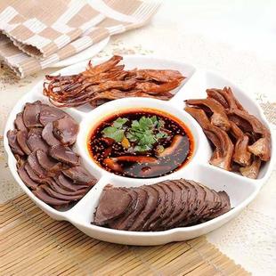 卤水拼盘酒店饭店专用盘子陶瓷五果盘多格圆形干果点心小吃分格盘