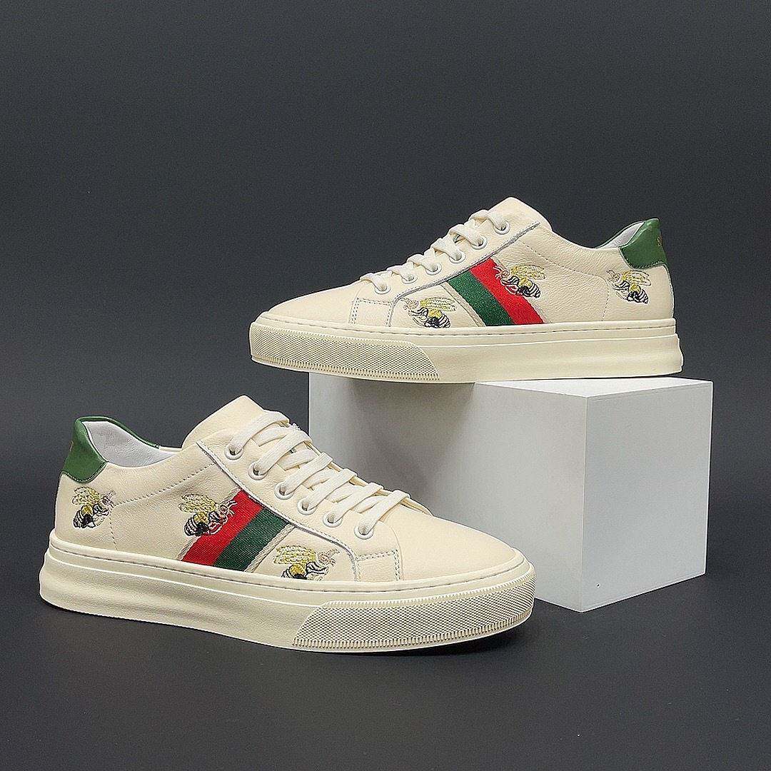 ELEGANT ROSE 欧洲站男鞋新款头层牛皮小白鞋一脚蹬休闲百搭板鞋