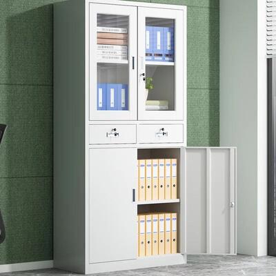 厂家柜实室抽屉文件柜铁皮柜资料柜档5343案储物钢柜制防验火子玻