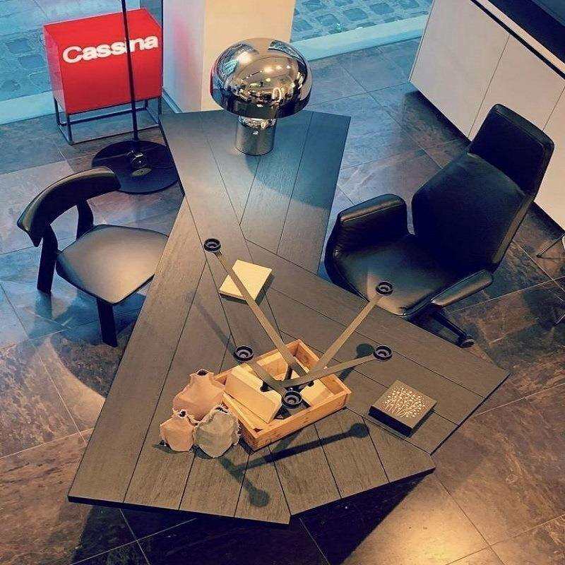 北欧实木书桌现代异形办公桌原木电脑长桌设计师老板桌工作台桌子