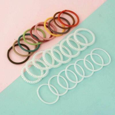 Phone line hair band thin small head rope tie hair rubber ba