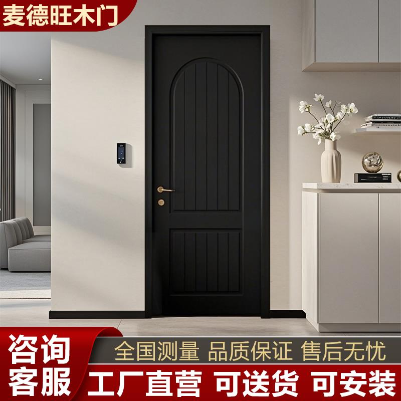 实木复合烤漆门折叠门复古门法式卧室门实木门室内门房间门