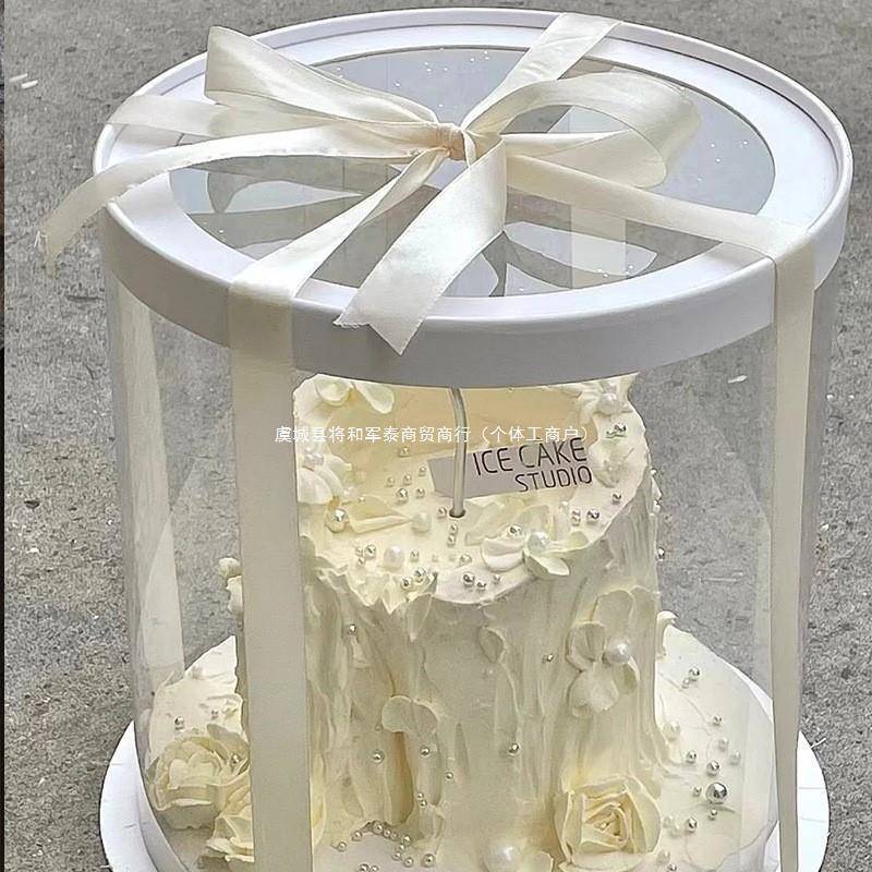 女神节圆形花盒巨型抱抱桶大号透明PVC全景花盒韩式熊抱花桶
