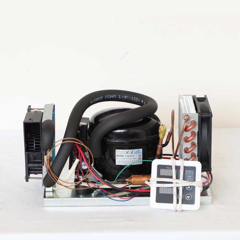 BD35A迷你冷风一体机组总成12V24V开机制冷微型空调机组带温控