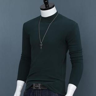 内搭长袖 秋冬打底衫 大码 修身 T恤加厚纯色双面绒保暖上衣1221r 男士