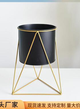 L北欧铁艺花盆复古做旧支架创意多肉盆栽简约阳台桌面花架