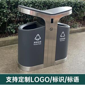 严选户外不锈钢垃圾箱市政环卫垃圾桶商场大号室外果皮箱厂家