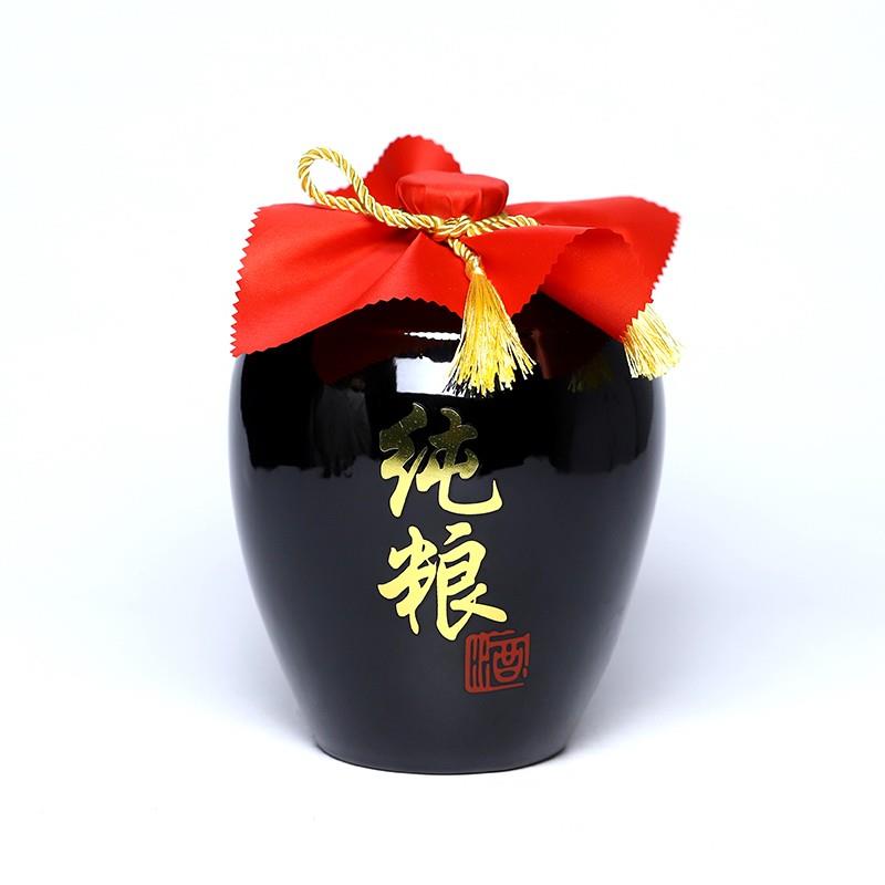 家用酒坛酒罐密封黑釉烤花纯粮多用处宜兴1斤2斤3斤5斤土陶酒