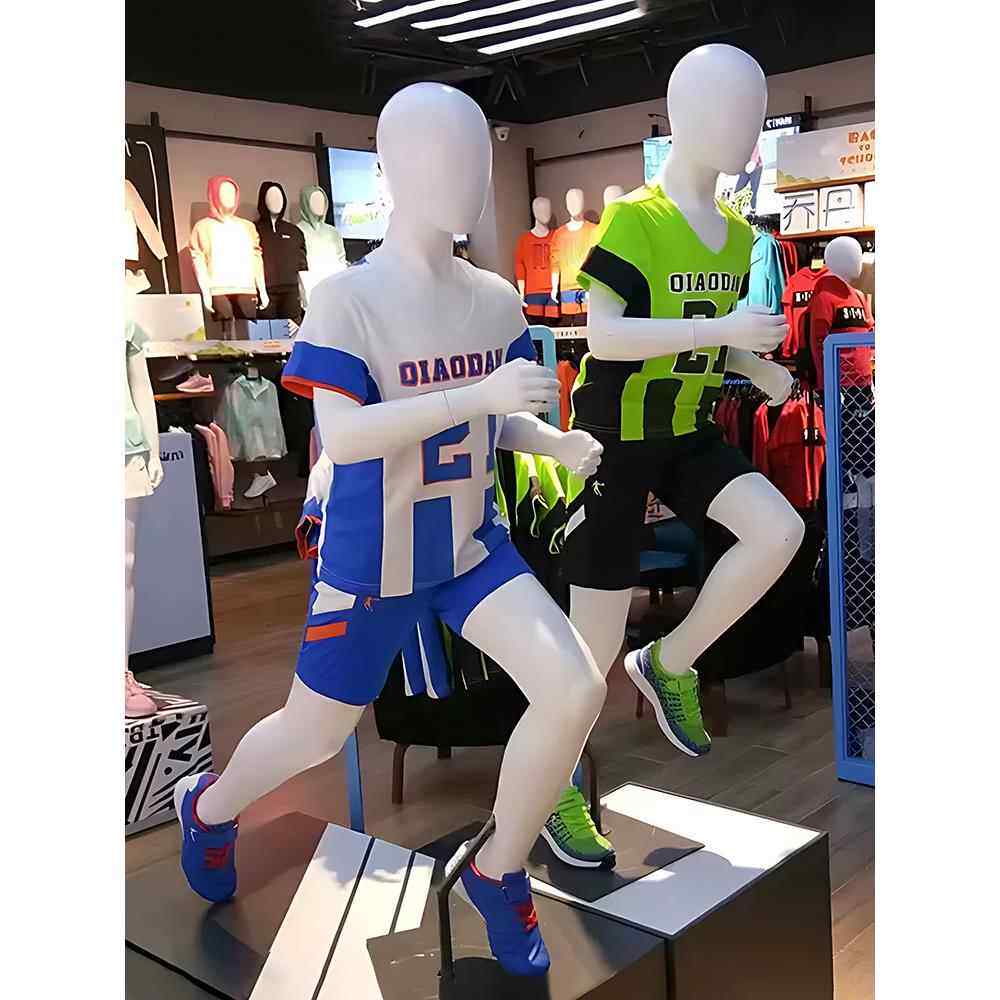 服装店童装模特道具橱窗展示架子儿童模特道具运动假人偶模特全身
