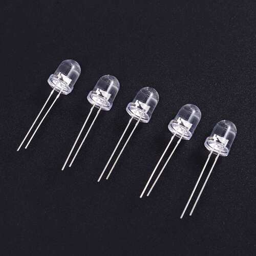 f8/8mm圆头暖白红蓝绿黄粉红紫光长脚直插LED灯珠发光二极管