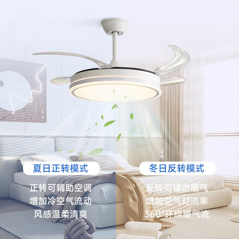 隐形风扇灯2025年吊扇灯一体吊灯客厅餐厅卧室北欧电扇灯遥控款