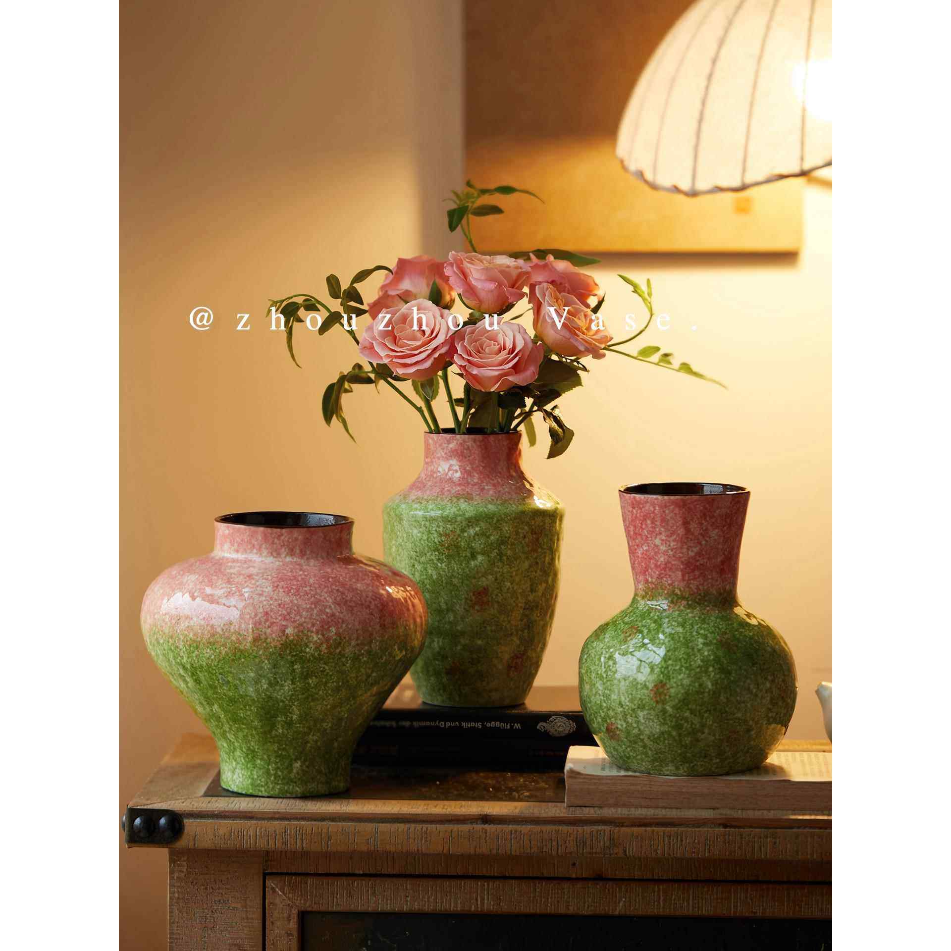网红小众法式中古油画陶瓷花瓶高级感客厅水养插花民宿摆件装饰品,家居饰品,花瓶,淘宝优惠券,粉丝福利购,淘宝优惠卷