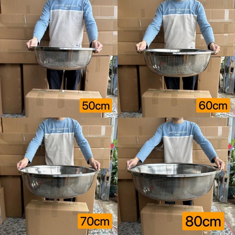 不锈钢沥米水篮洗盆米加厚食堂厨房圆形437淘篮大商用超滤盆沥水