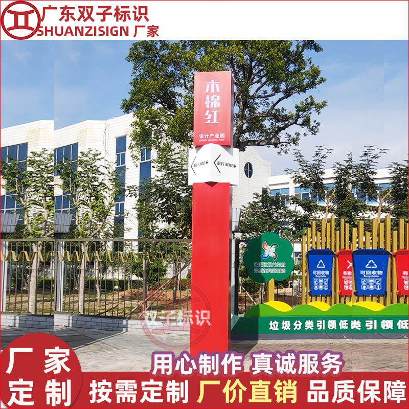 精神堡垒导向牌标识牌不锈钢导视牌制作户外立式景区指示牌