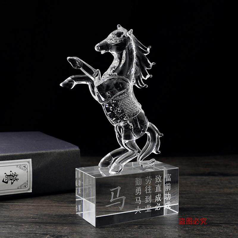 龙水晶12十二生肖动物厅鼠牛VSL虎兔蛇马羊摆猴鸡狗猪客工艺品件