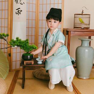 2026新款夏季男童国风套装儿童汉服宝宝民族风唐装高端表演服一件