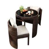 阳台网三件套红藤椅藤编仿茶桌家用休闲小型椅子组合桌椅新款 茶几