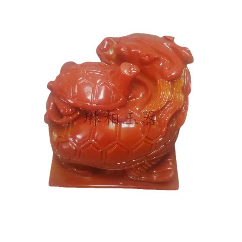 仿古雕刻福建寿山石龙龟印  印玺摆件 仿南红章会销卖批发