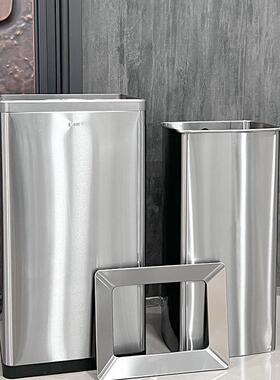 新品不AL6696TM锈垃钢圾桶大容量大号无盖直投50升40L方商场商用