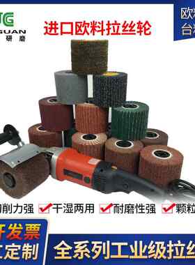 欧料不锈钢拉丝轮 除锈拉丝十字芯工业级百洁布抛光轮 尼龙纤维轮