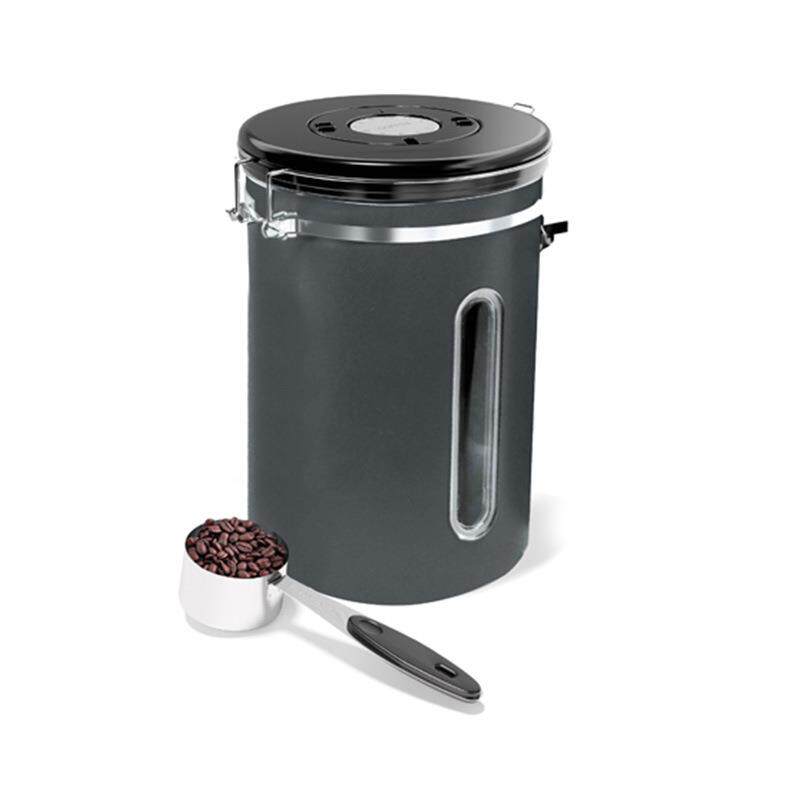 现货咖啡保存罐30啡439343不锈咖密封罐单向阀钢豆储存罐带勺子开