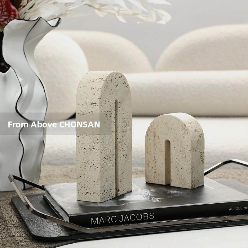 Wabi-Sabi风格Normcore创意简约现代办公室书柜书柜样板房软装饰