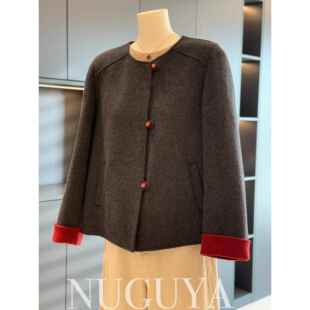 新款 毛呢外套女高贵秋装 上衣气质中老年呢子大衣短 休闲妈妈装 时尚